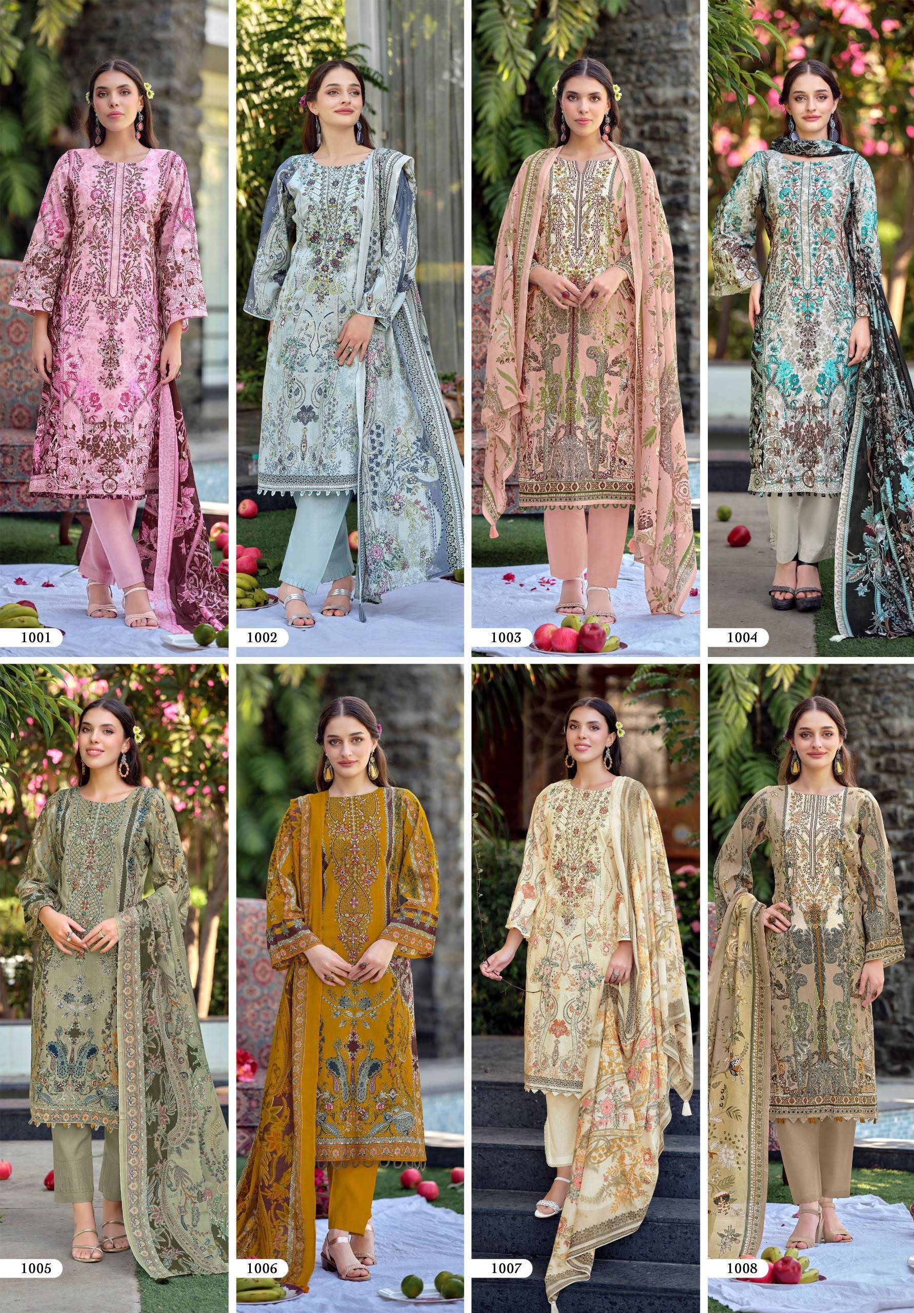 MUSAFIR VOL-44 By RIAZ ARTS 1001 To 1008 Series Beautiful Festive Suits Stylish Colorful Fancy Casual Wear Pure Cotton Dresses At Wholesale Price
